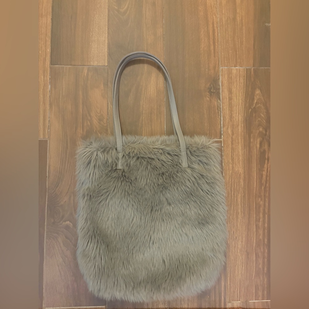 Uniqlo Faux Fur Tote Bag - Gray